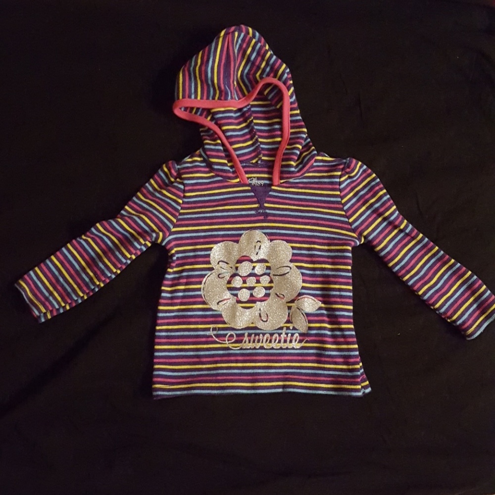 Cute stripped hooded shirt